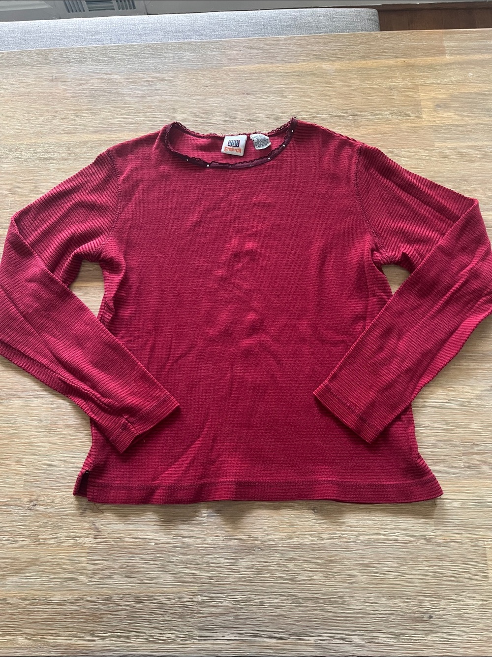 VTG faded glory striped red stretchy tee